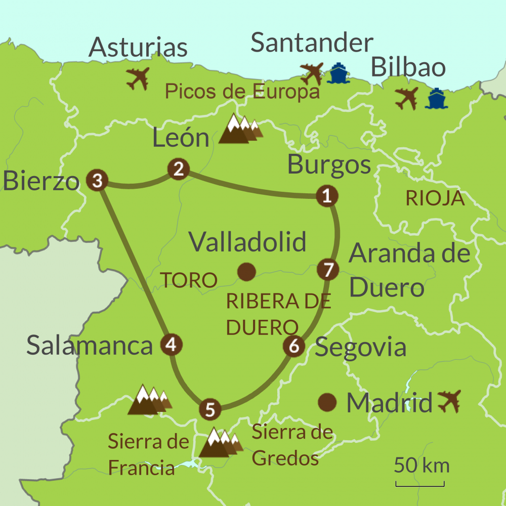 Castilla y Leon Tour Selfdrive Independent Touring Holiday in Spain