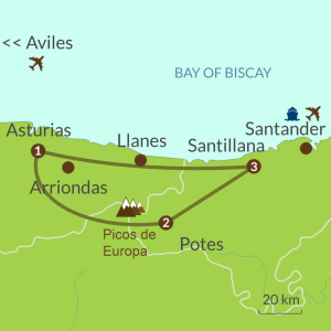 Detailed map of NC4 Mar y Montaña Tour