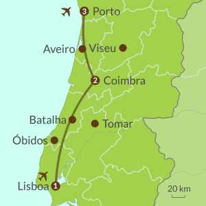 Detailed map of PO11 Cities of Portugal Tour
