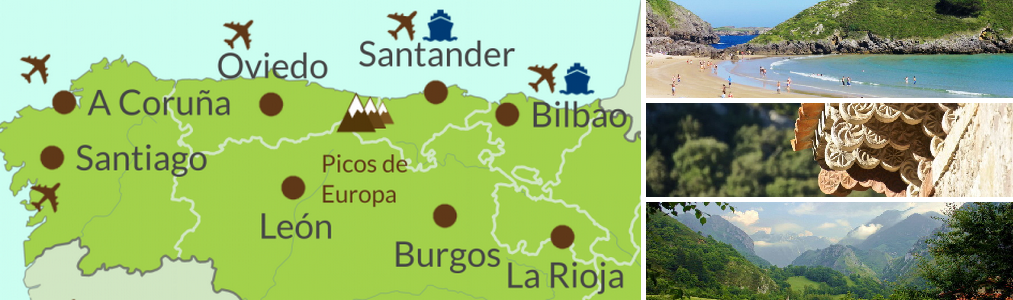 Map & photos of North Spain Touring Holidays