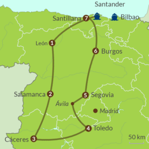 Map of Heritage Cities Spain
